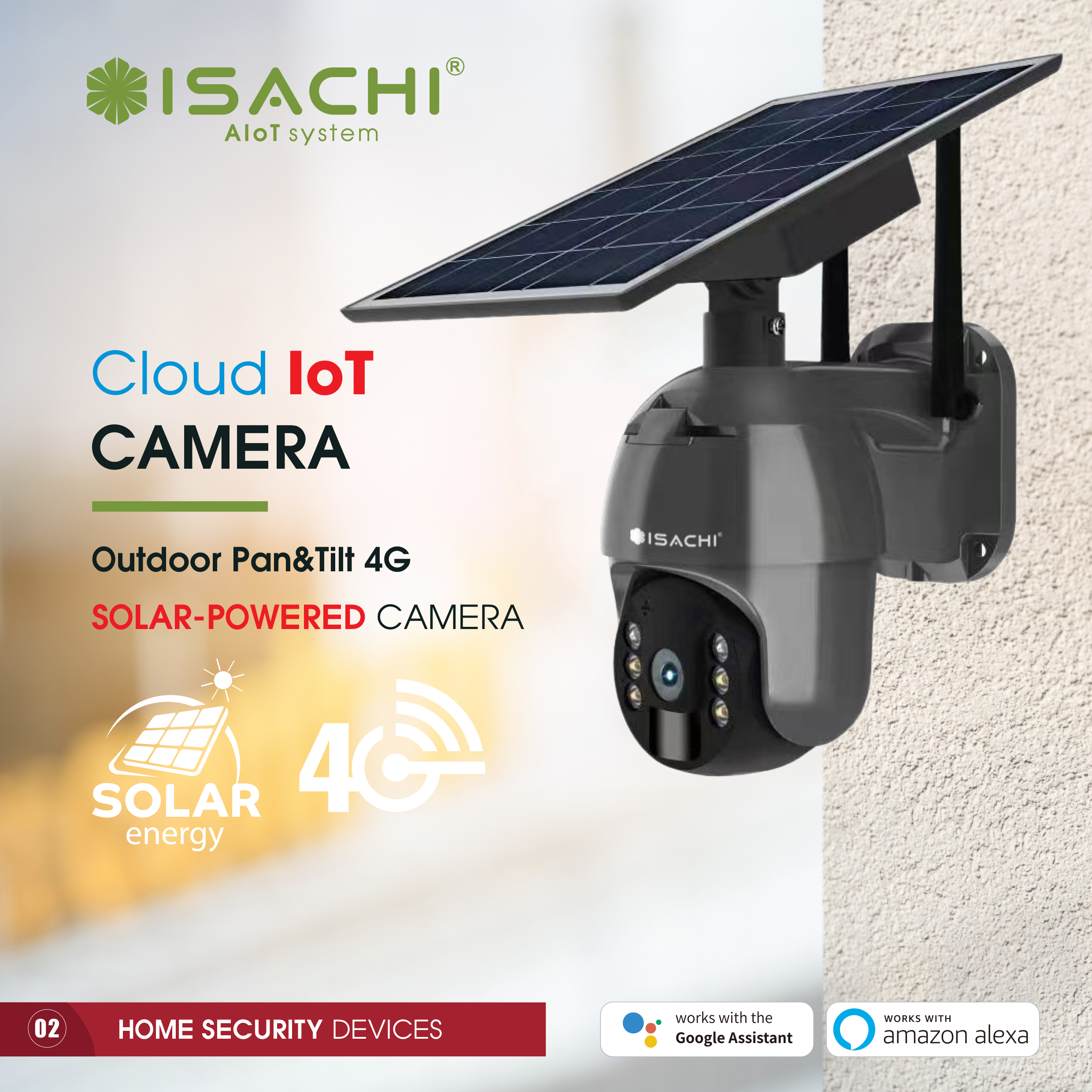 Cloud IoT Outdoor Pan&Tilt 4G Solar Energy Camera SC-PT04 SC-PT04G. Camera kết nối bằng sim 4G, tích hợp cảm biến PIR Cloud IoT Outdoor Pan&Tilt 4G Solar Energy SC-PT04G