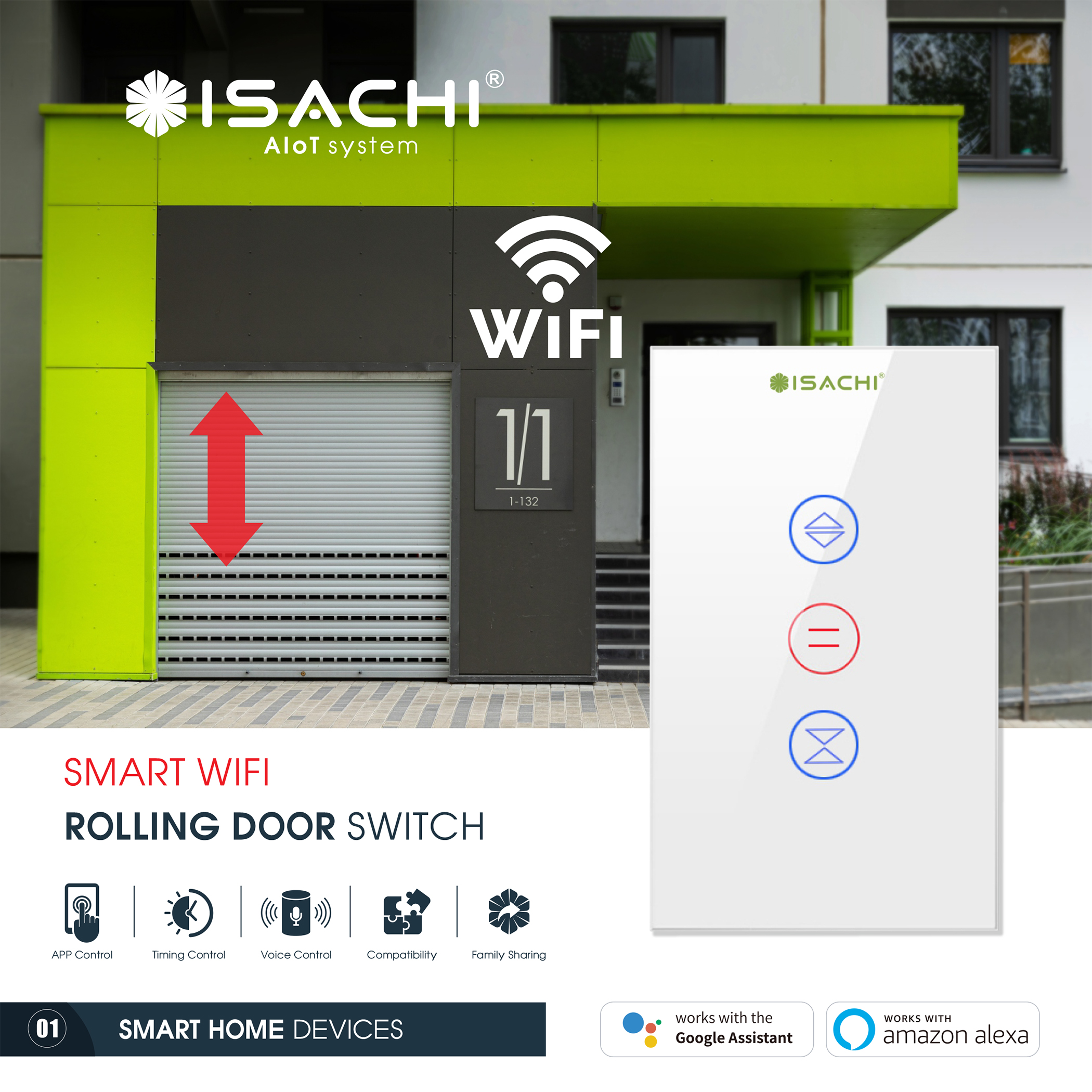 Smart Wifi Rolling Door Switch (White) Smart Wifi Rolling Door Switch (White). 
