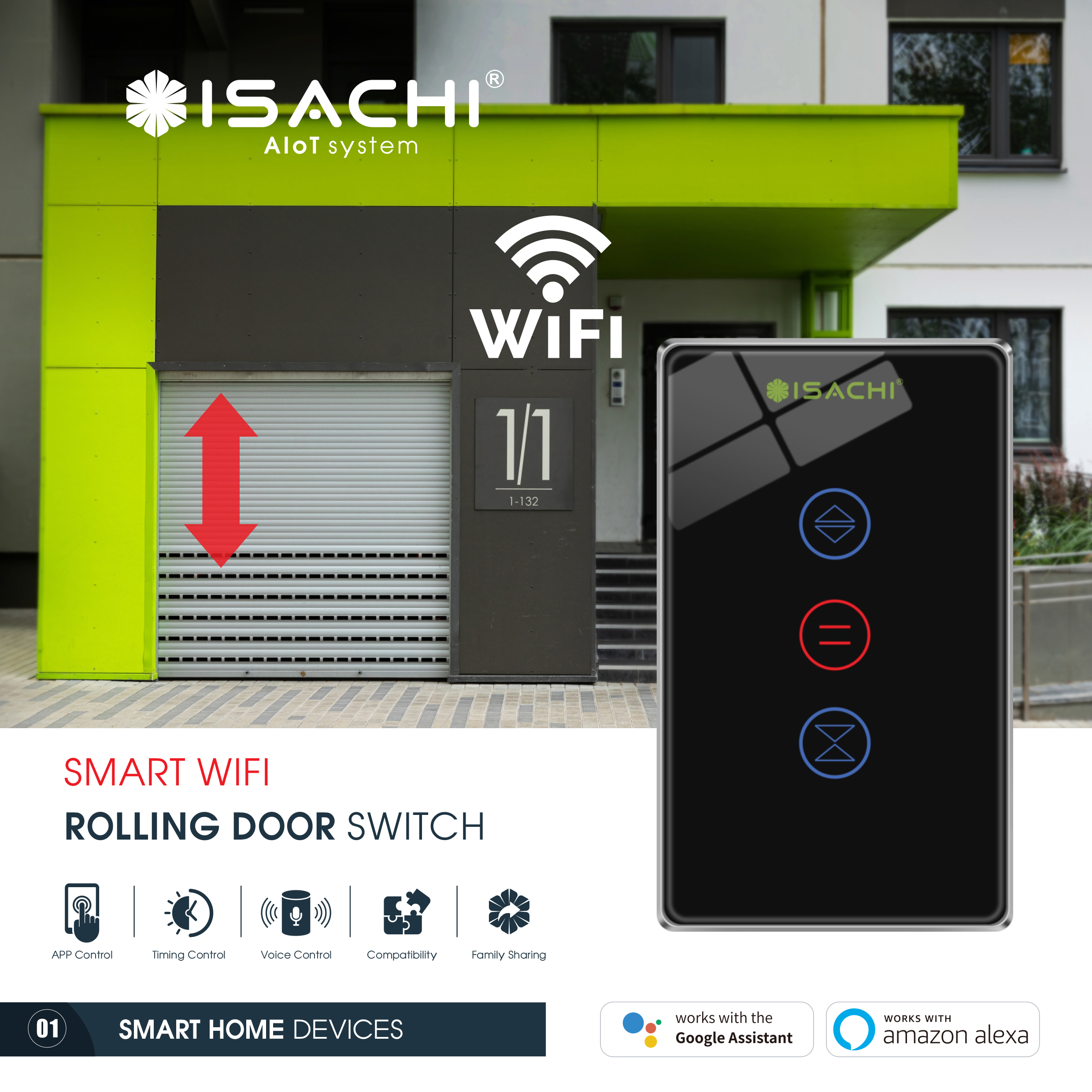 Smart Wifi Rolling Door Switch (Black) Smart Wifi Rolling Door Switch (Black). 